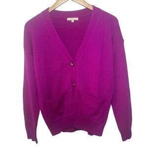 Skies Are Blue Sweater Women Size Small In Orchid Recycled Yarn Cardigan Grandpa